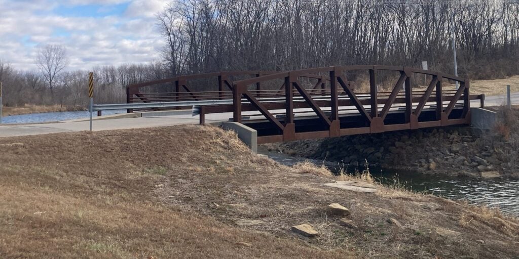 Bridge over a flowing creek