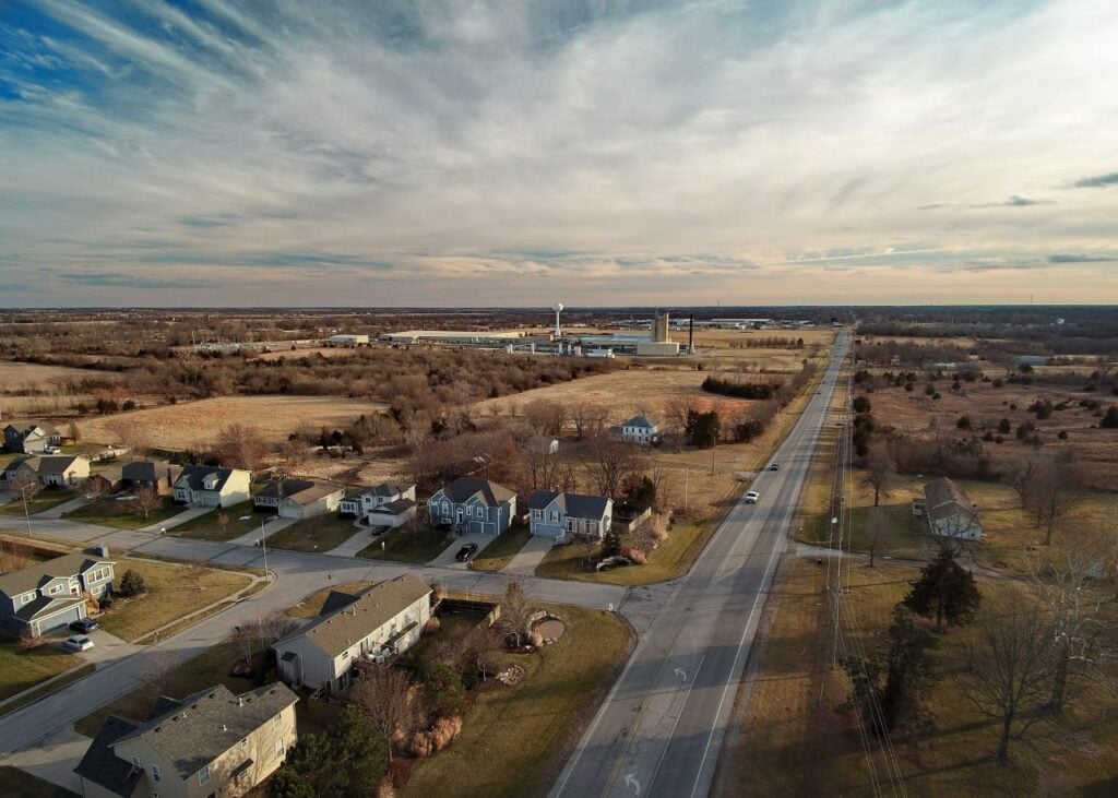 Aerial view of Spring Hill neighborhood