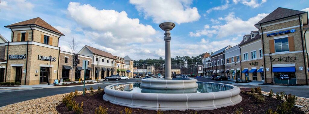 Fountain at outlet mall